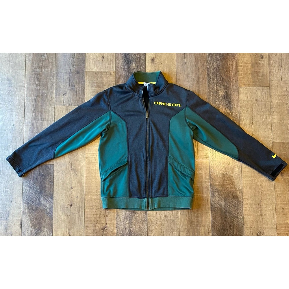 Nike Oregon Ducks Mens Medium Black & Green Full Zip Sweatshirt Jacket